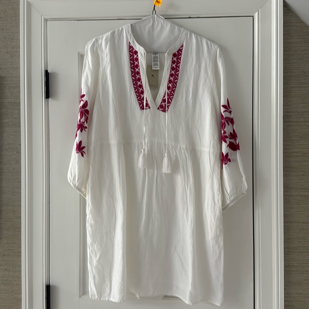 Tommy Bahama St Lucia floral embroidered dress size medium